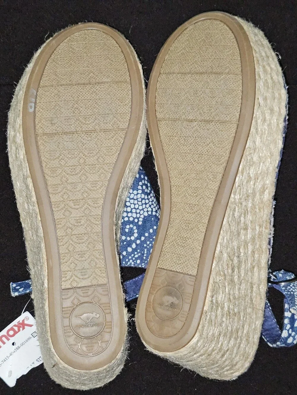 NWT Rocketdog Women's Blue/White Rope Espidrile Wedge Sandals Open Toe- Size 9.5